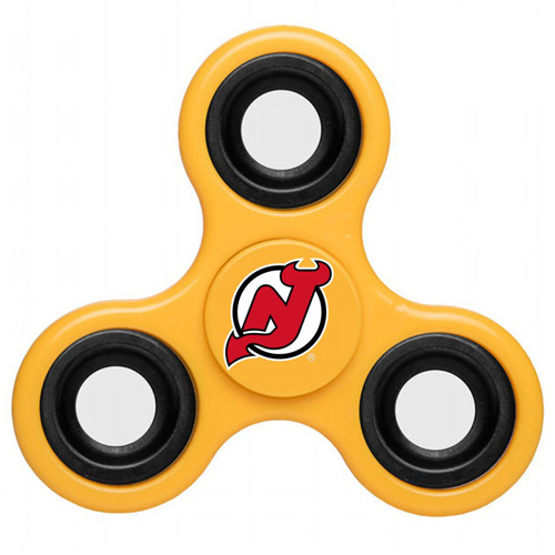 NHL New Jersey Devils 3 Way Fidget Spinner D93 - Yellow - Click Image to Close